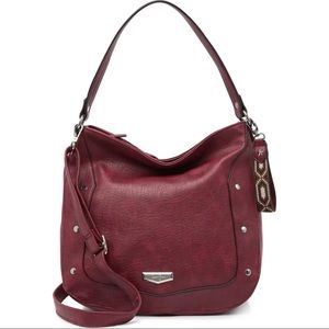 MAROON BURGUNDY LOCKET HOBO BAG